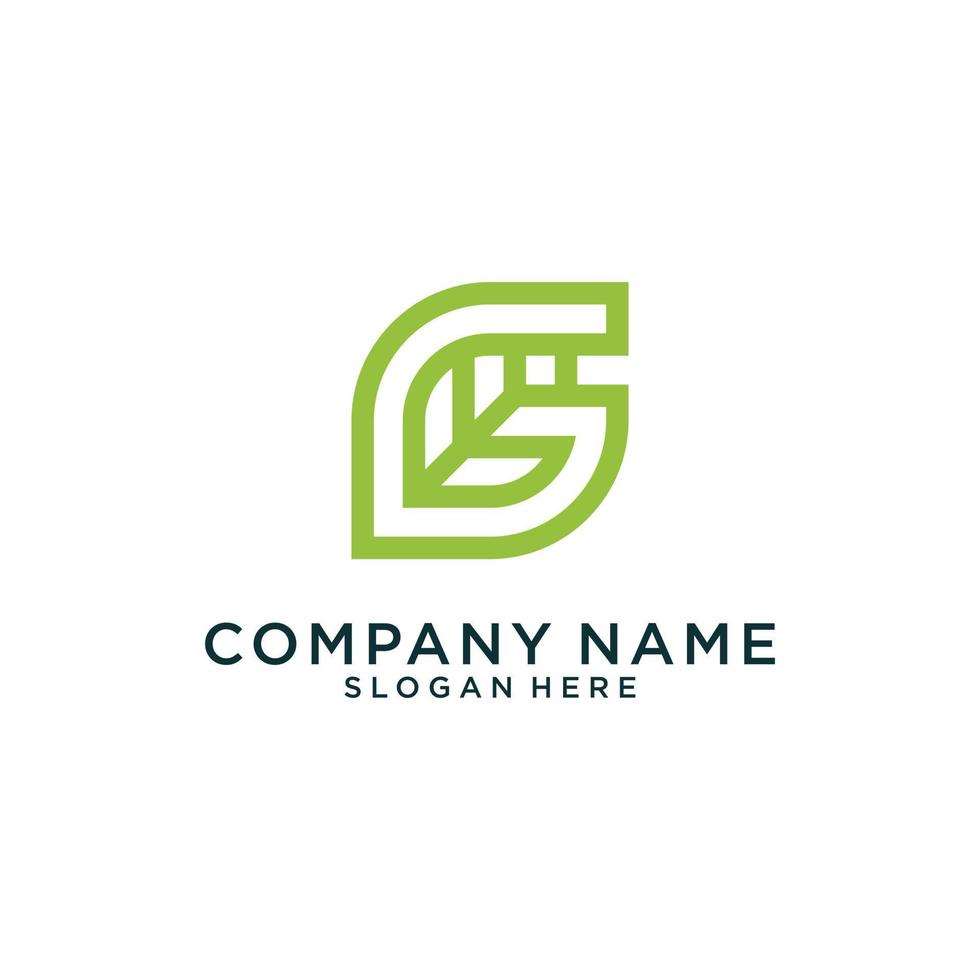 Initial letter G with leaf luxury logo design. vector