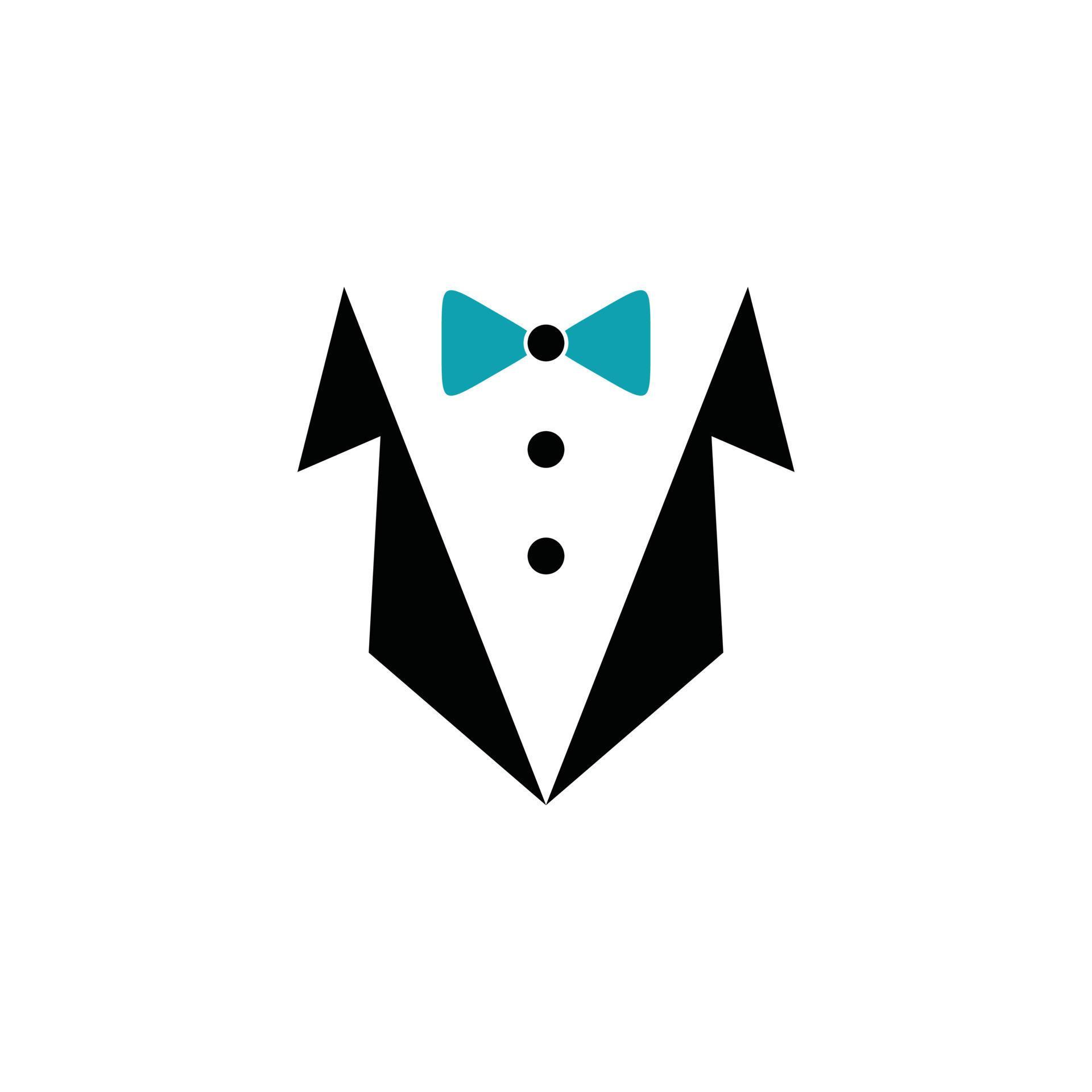 Tuxedo man logo design vector illustration. Tuxedo shirt 8386823 Vector