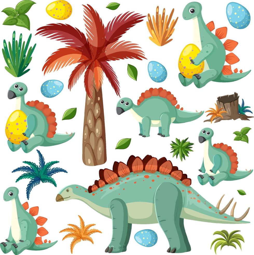 Cute dinosaur seamless pattern vector