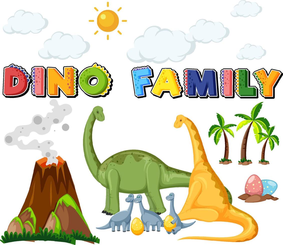 Brachiosaurus dinosaur with nature elements vector