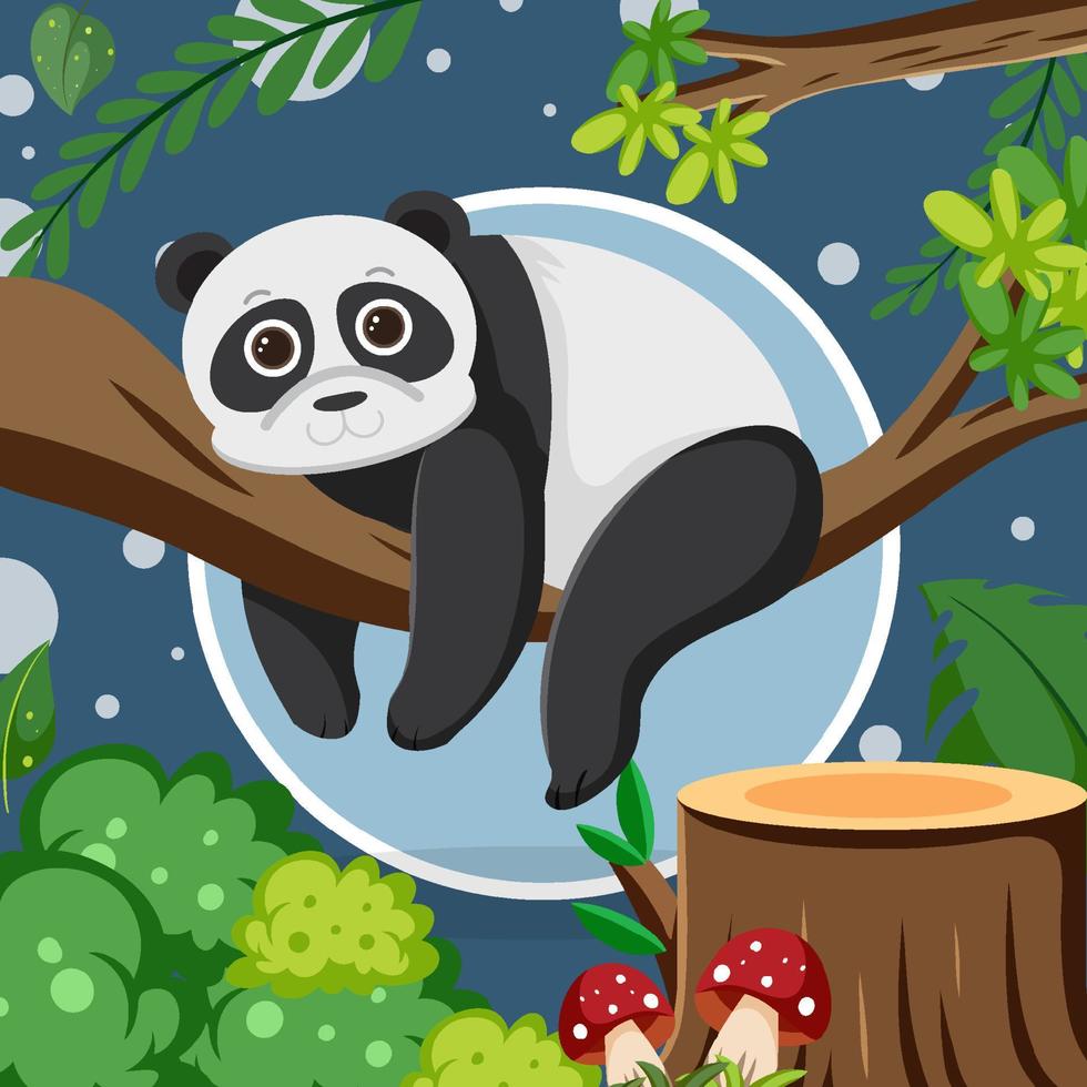 lindo panda en estilo de dibujos animados plana vector