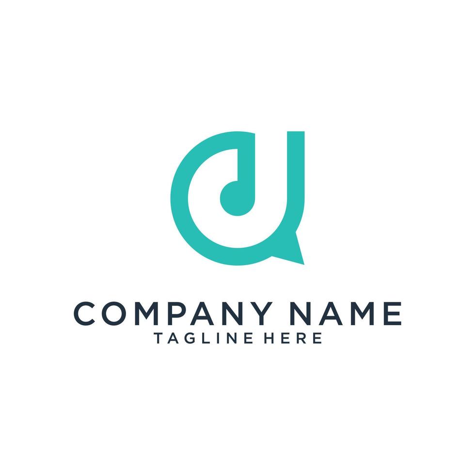 Initial letter D logo design vector template.