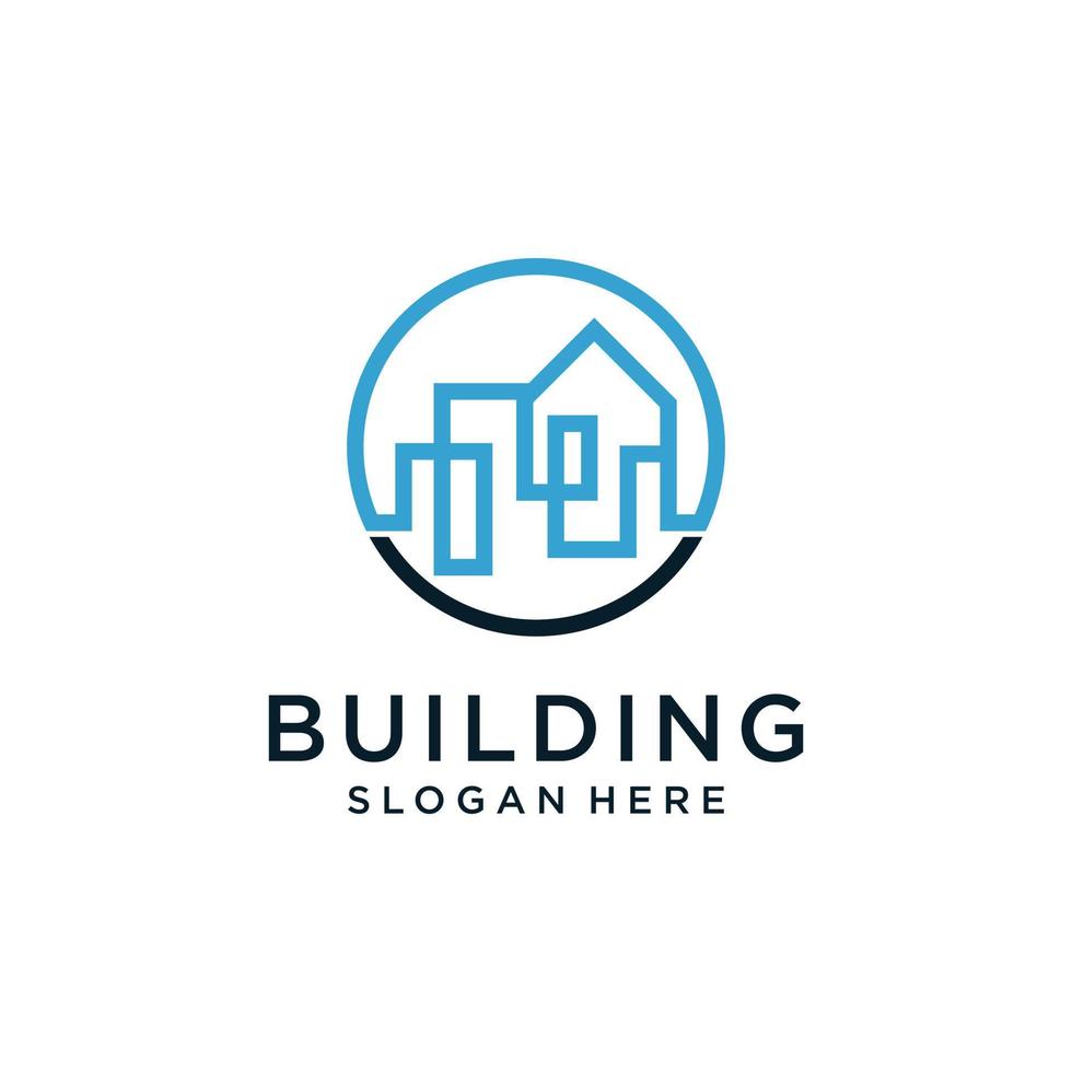 Building idea vector logo design template. Real Estate logo Vector Illustration.