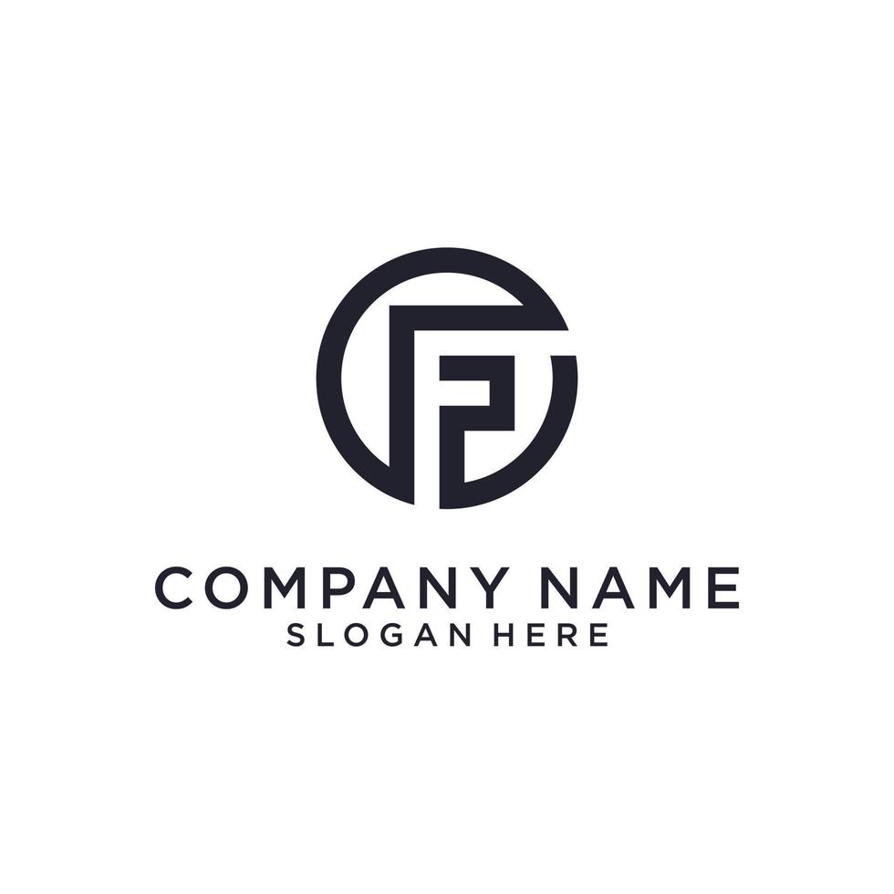 Initial letter F logo design template vector. vector