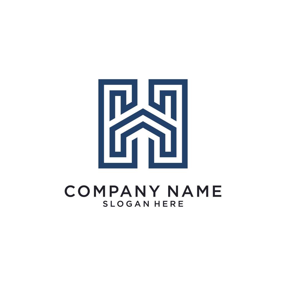 Initial letter H home logo design concept. vector