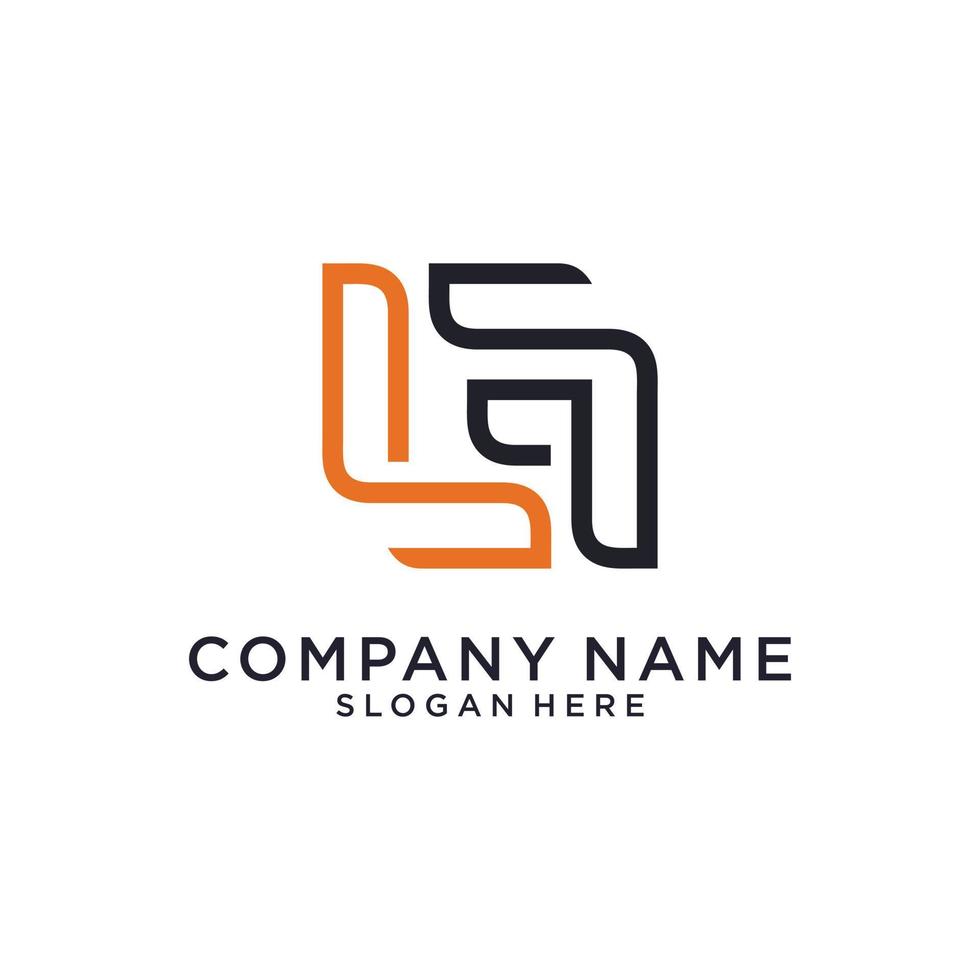 LF or FL initial Letter Logo Design vector. vector