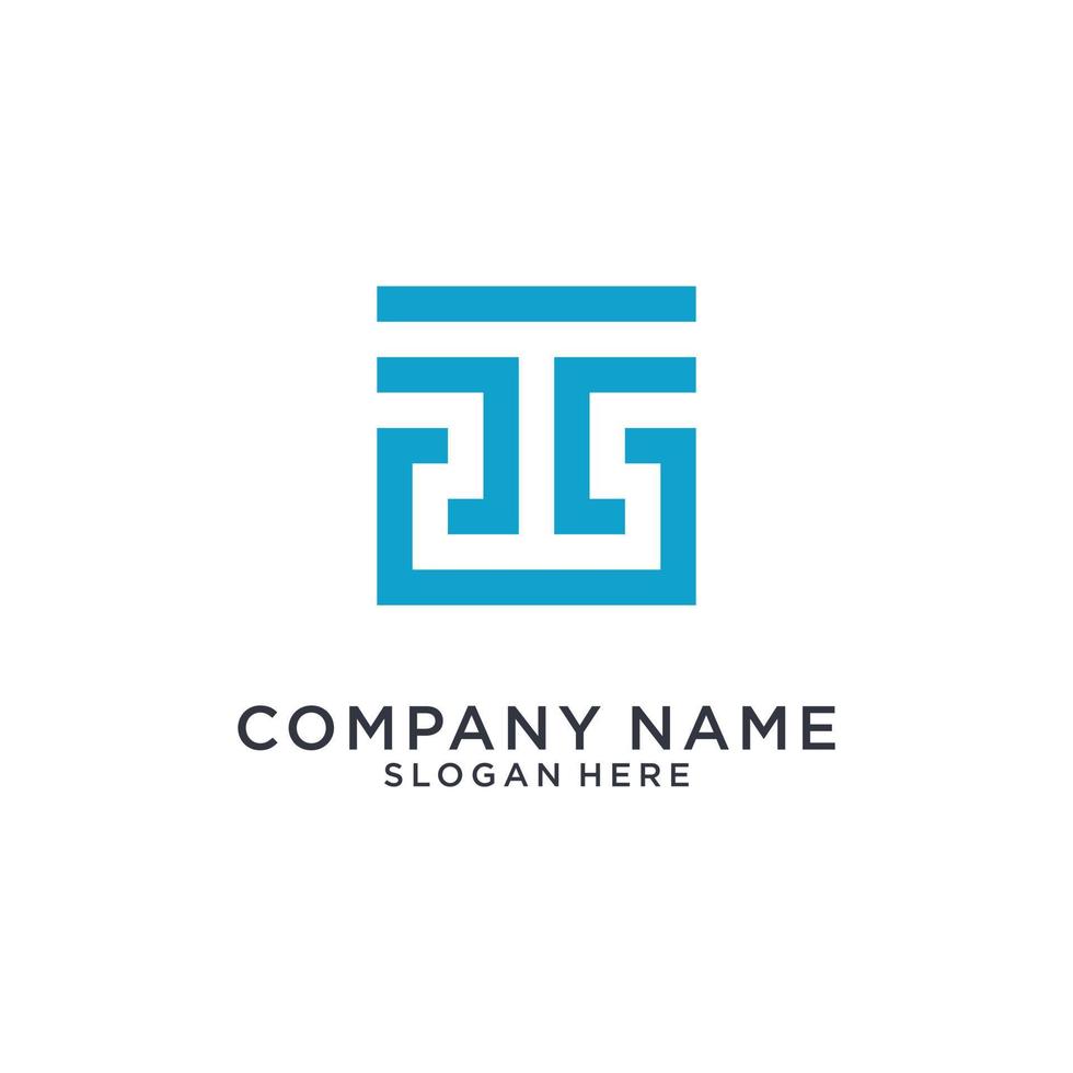 TT or T initial letter logo design vector. vector