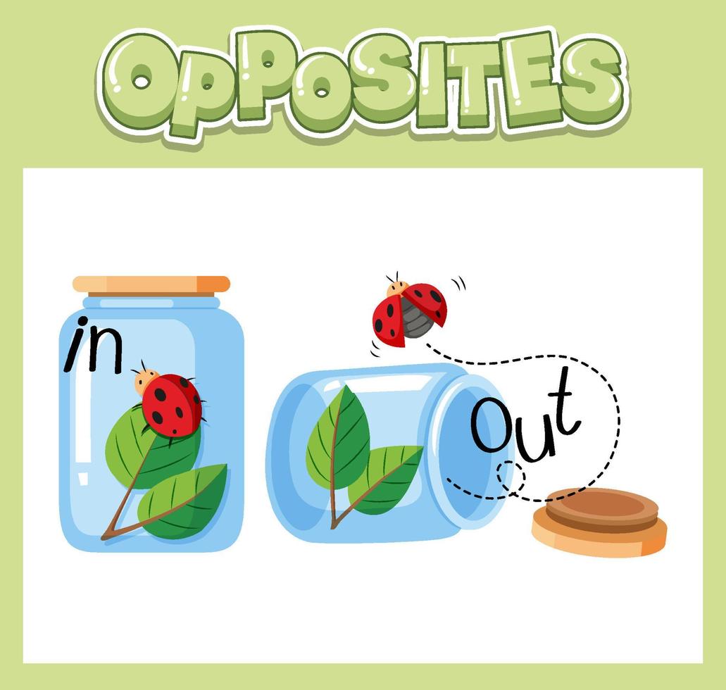 Opposite English words for kids vector