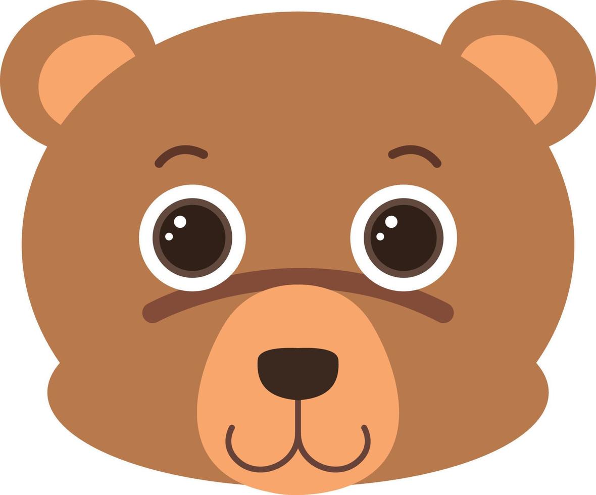 Bear head in flat style vector