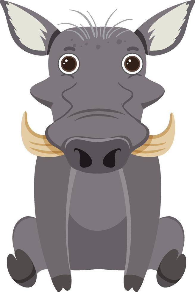 Cute boar in flat style isolated vector