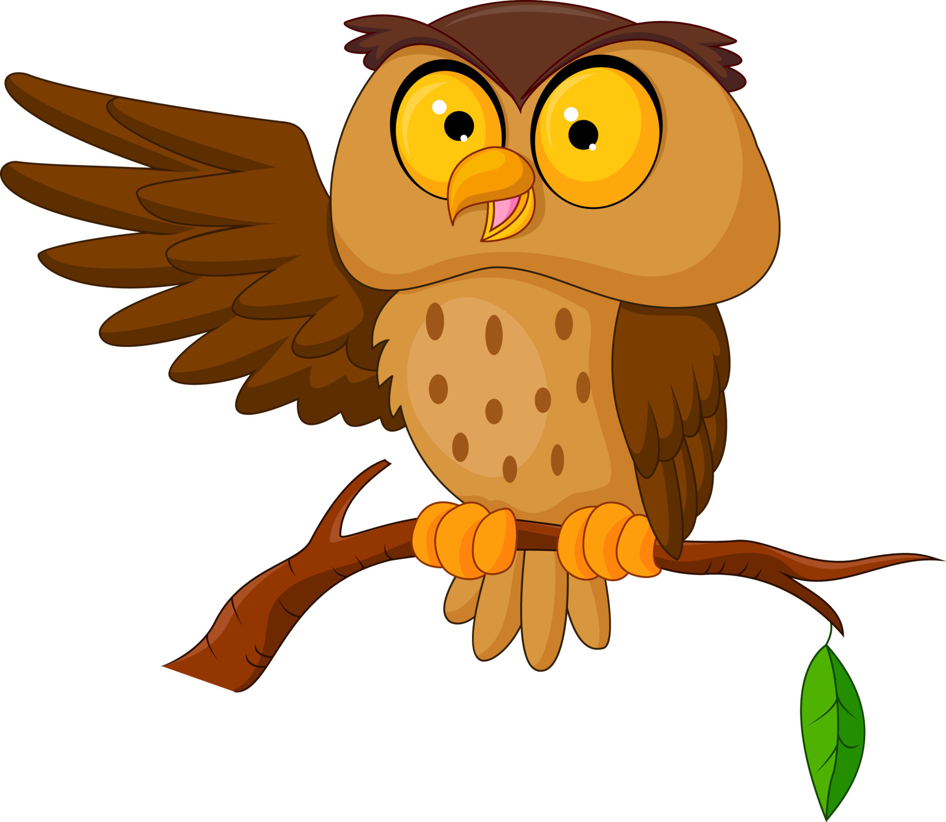 Cartoon owl waving wing 8387082 Vector Art at Vecteezy
