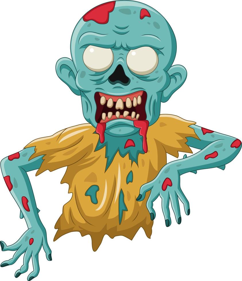 Cartoon zombie isolated on white background vector
