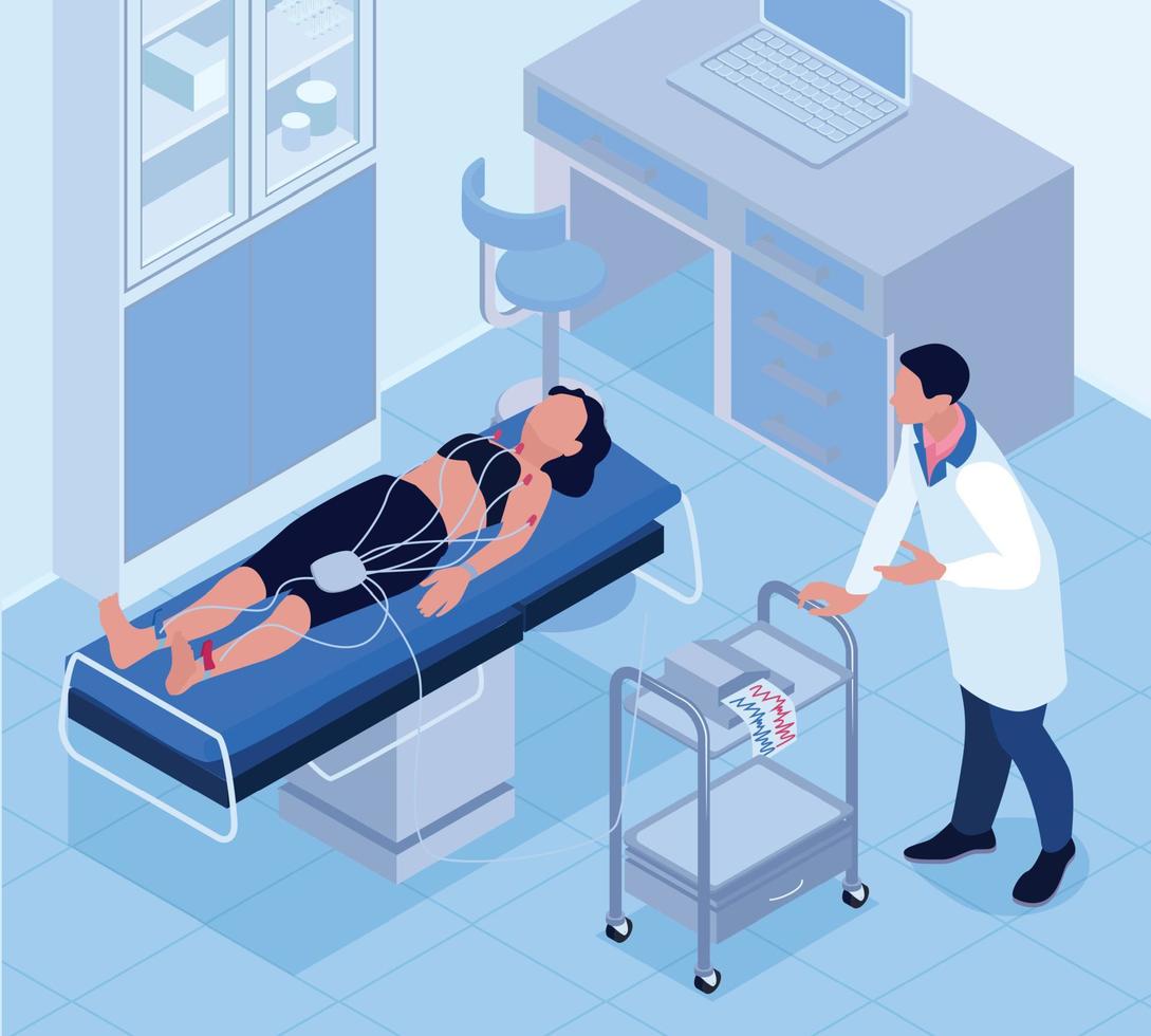 Electrocardiogram Isometric Background vector