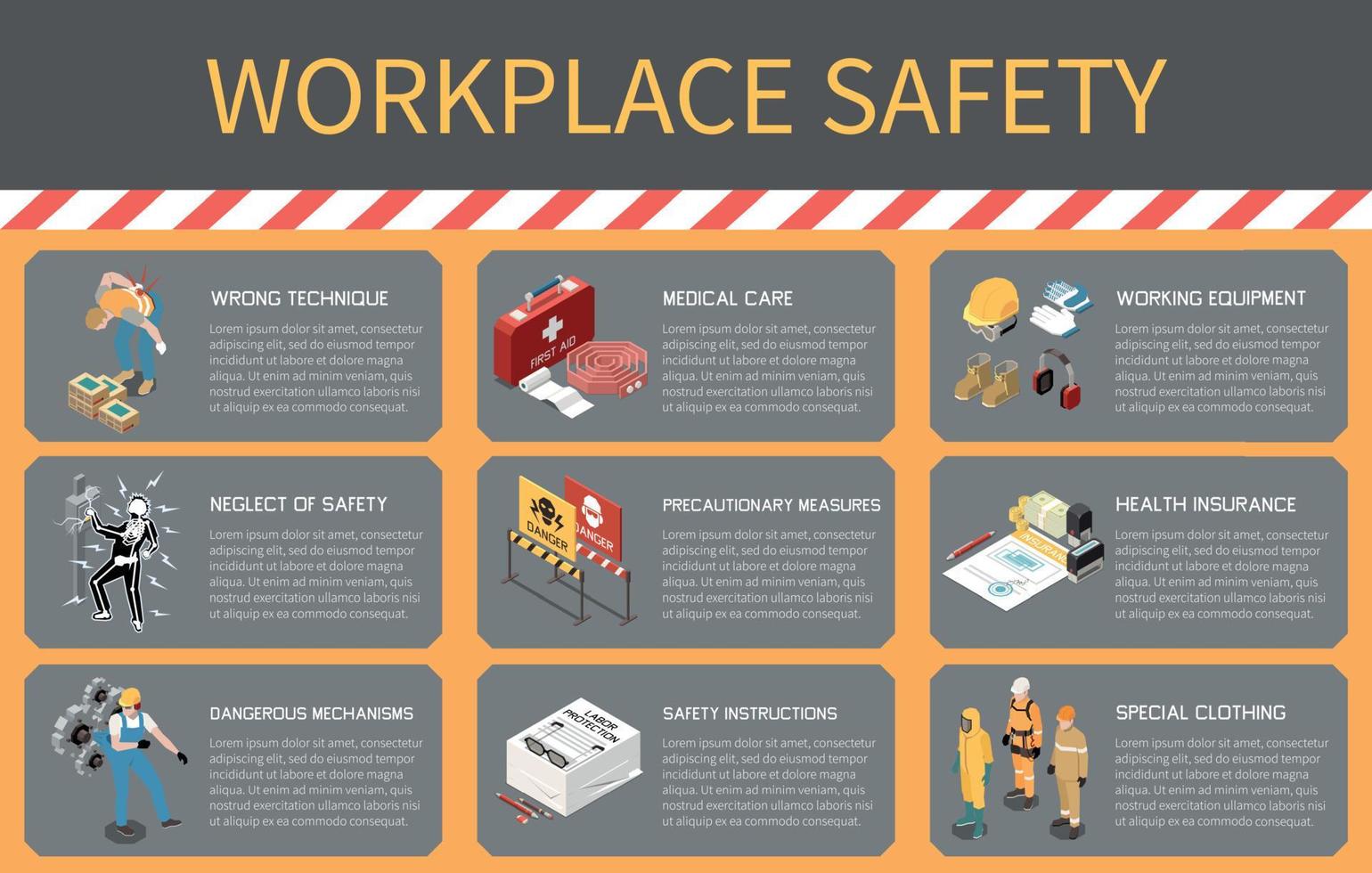 Workplace Safety Infographics vector