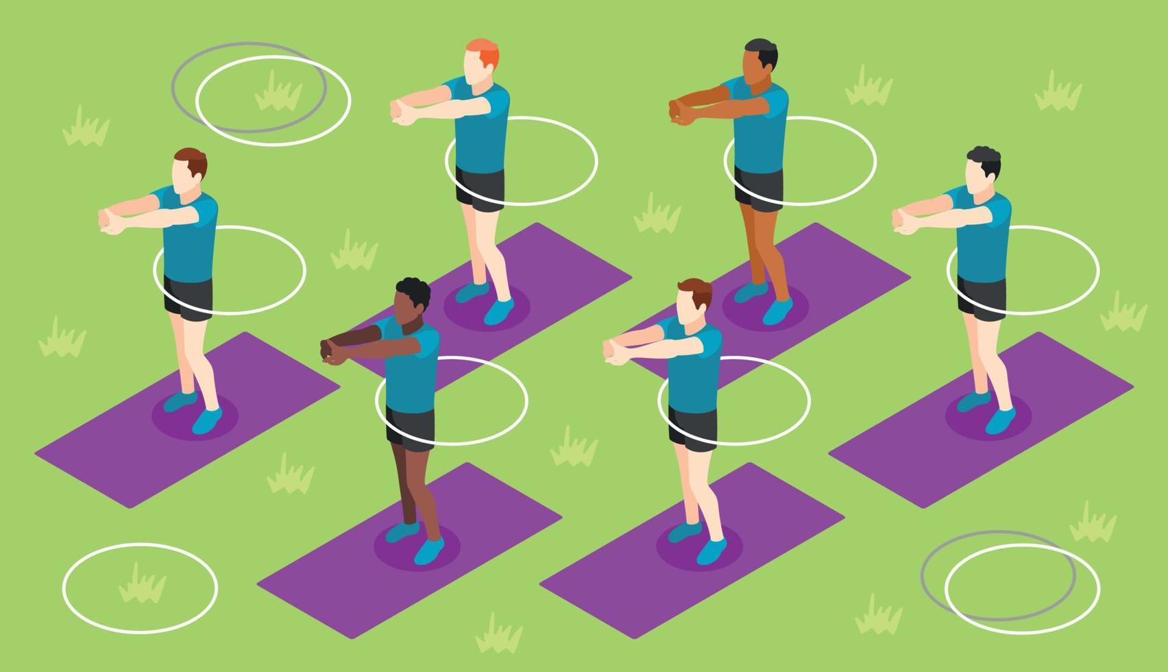 Fitness Outdoors Isometric Background vector