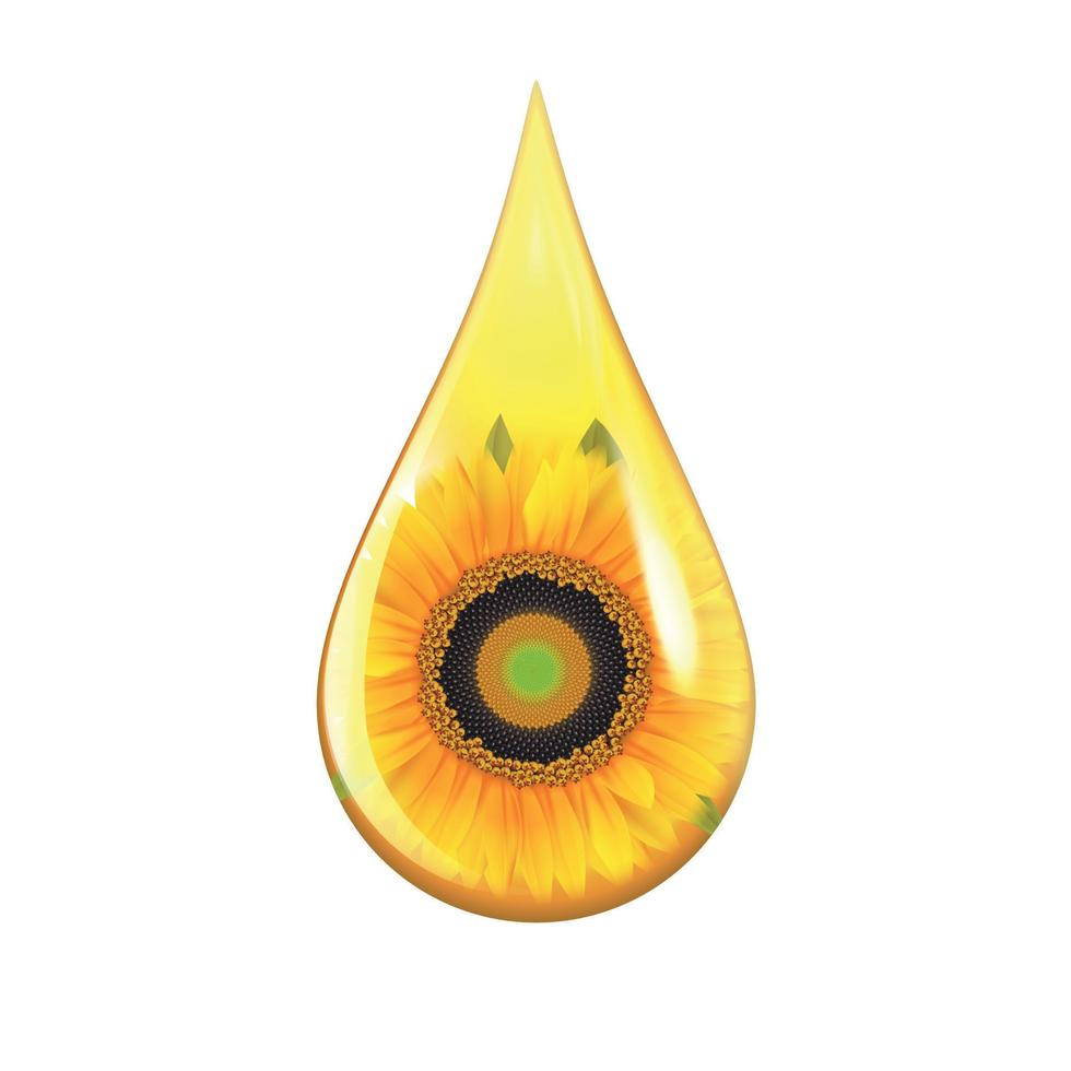 Sunflower Drop Realistic Design Concept vector