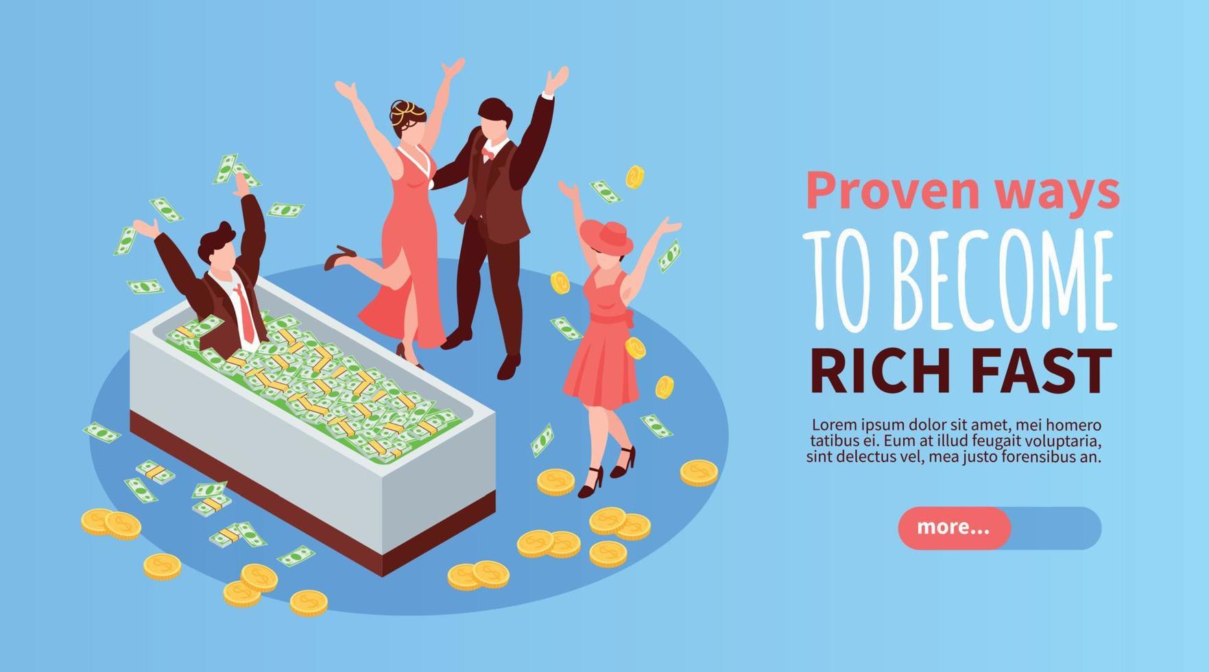 Rich People Isometric Composition vector