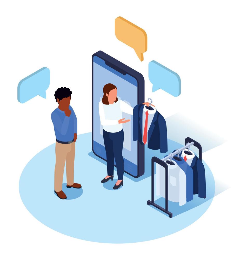 Digital Stylist Isometric Concept vector