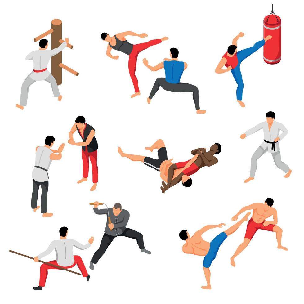 conjunto de iconos de artes marciales vector