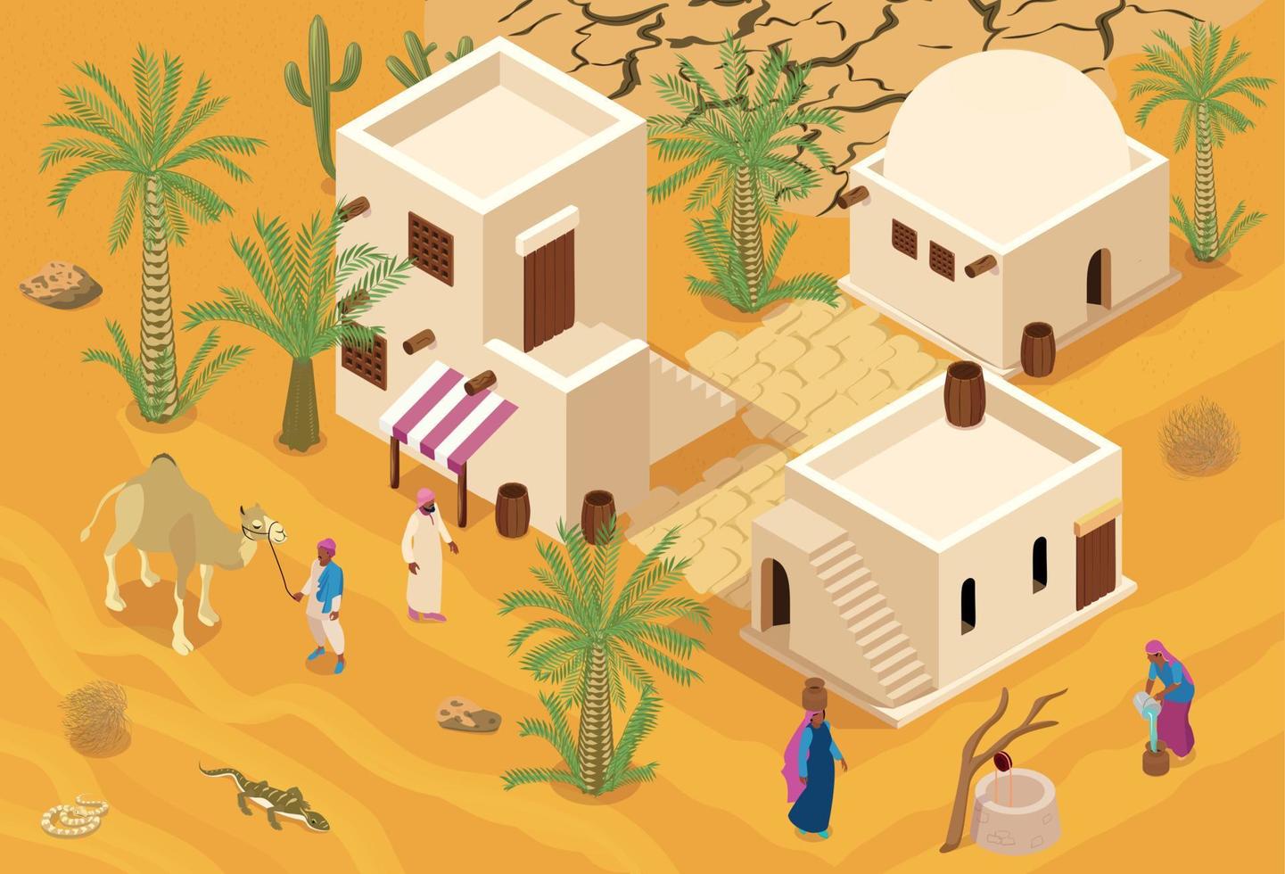 Desert Isometric Background vector