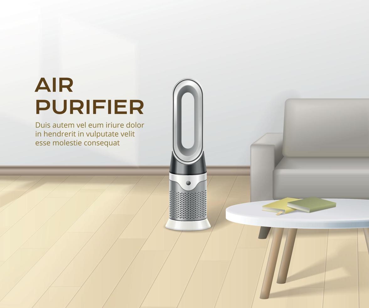 Realistic Air Purifier Poster vector