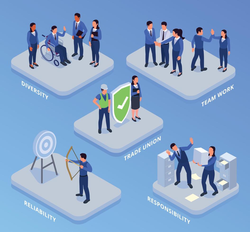 Corporate Culture Concept Set vector