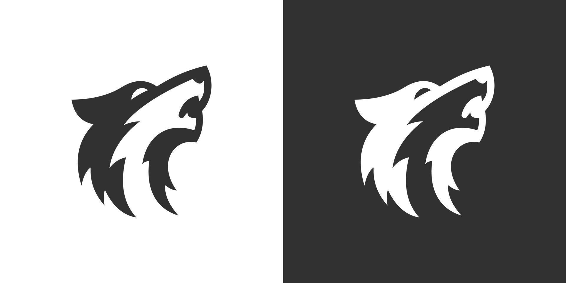 Wolf head abstract vector logo design template .