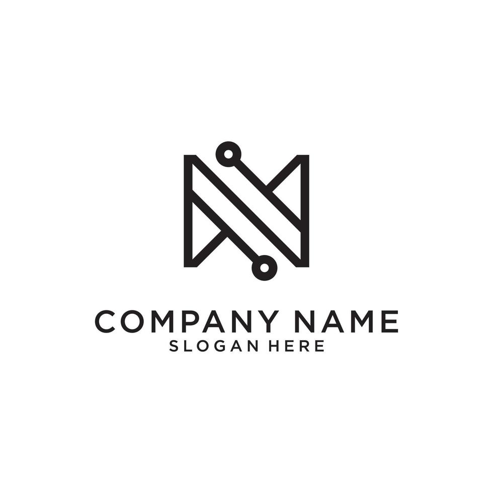 Letter N or NN monogram logo design vector. vector