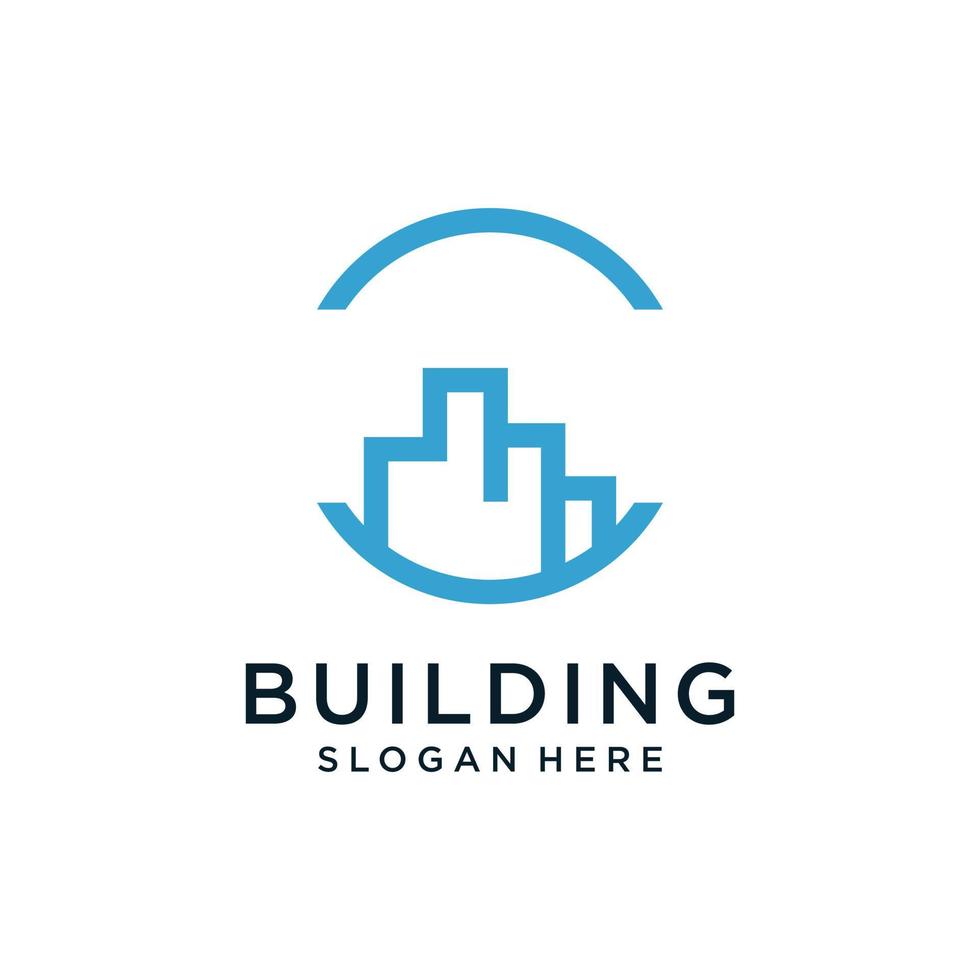 Building idea vector logo design template. Real Estate logo Vector Illustration.