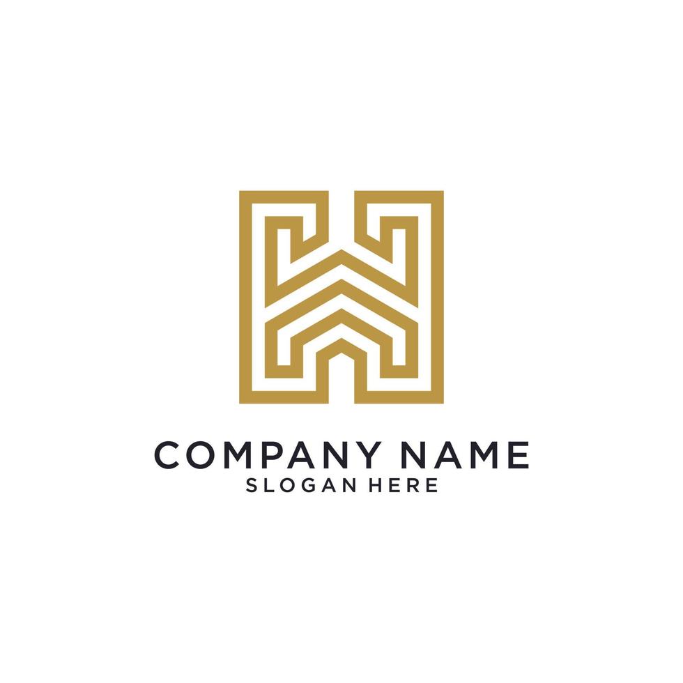 Initial letter H or HH logo design concept. vector