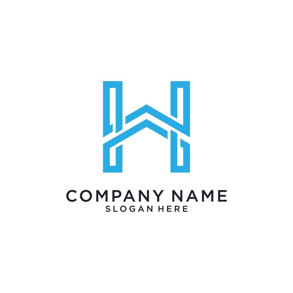 Initial letter H home logo design concept. vector