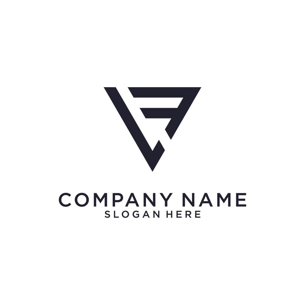 LF or FL initial Letter Logo Design vector. vector