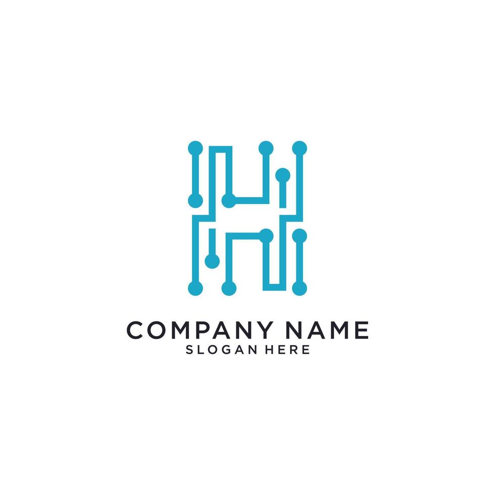 Initial letter H logo vector design concept.