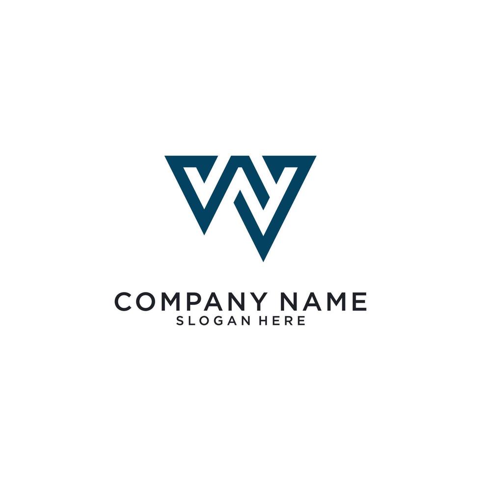 W or WW initial letter logo design vector. vector