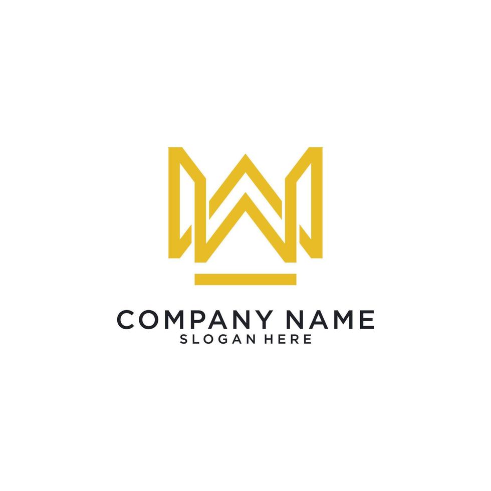 W or WW initial letter logo design vector. vector