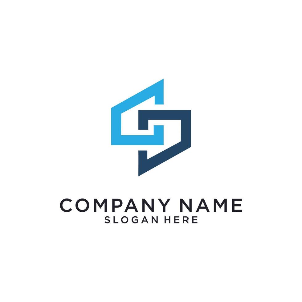 SD or DS initial letter logo design vector template.