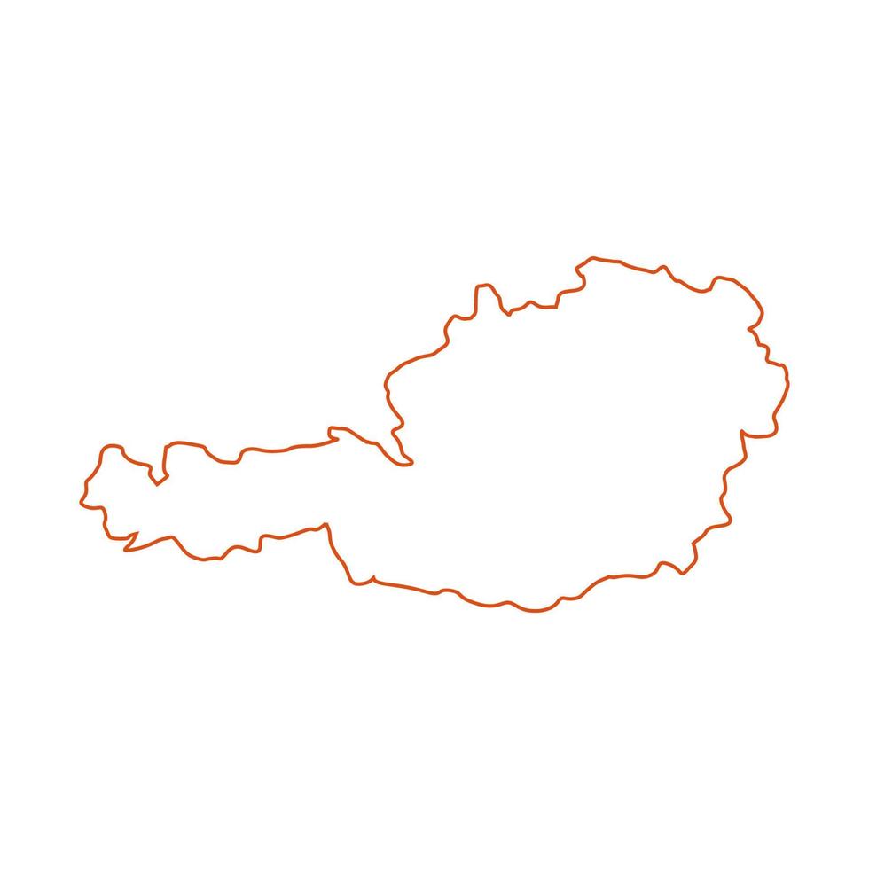 Austria mapa sobre fondo blanco. vector