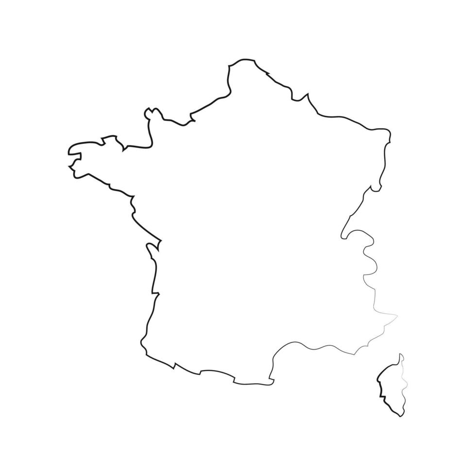 Francia mapa sobre fondo blanco. vector