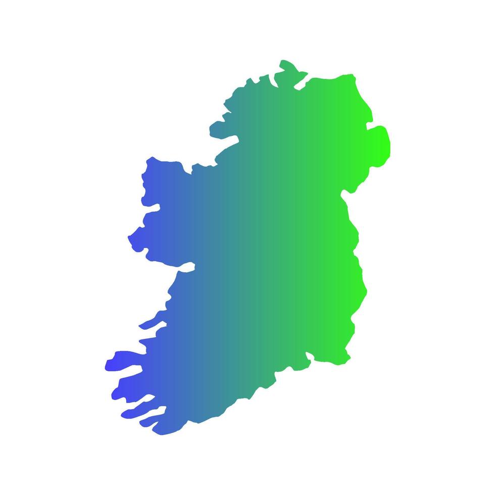 Mapa de Irlanda sobre fondo blanco. vector