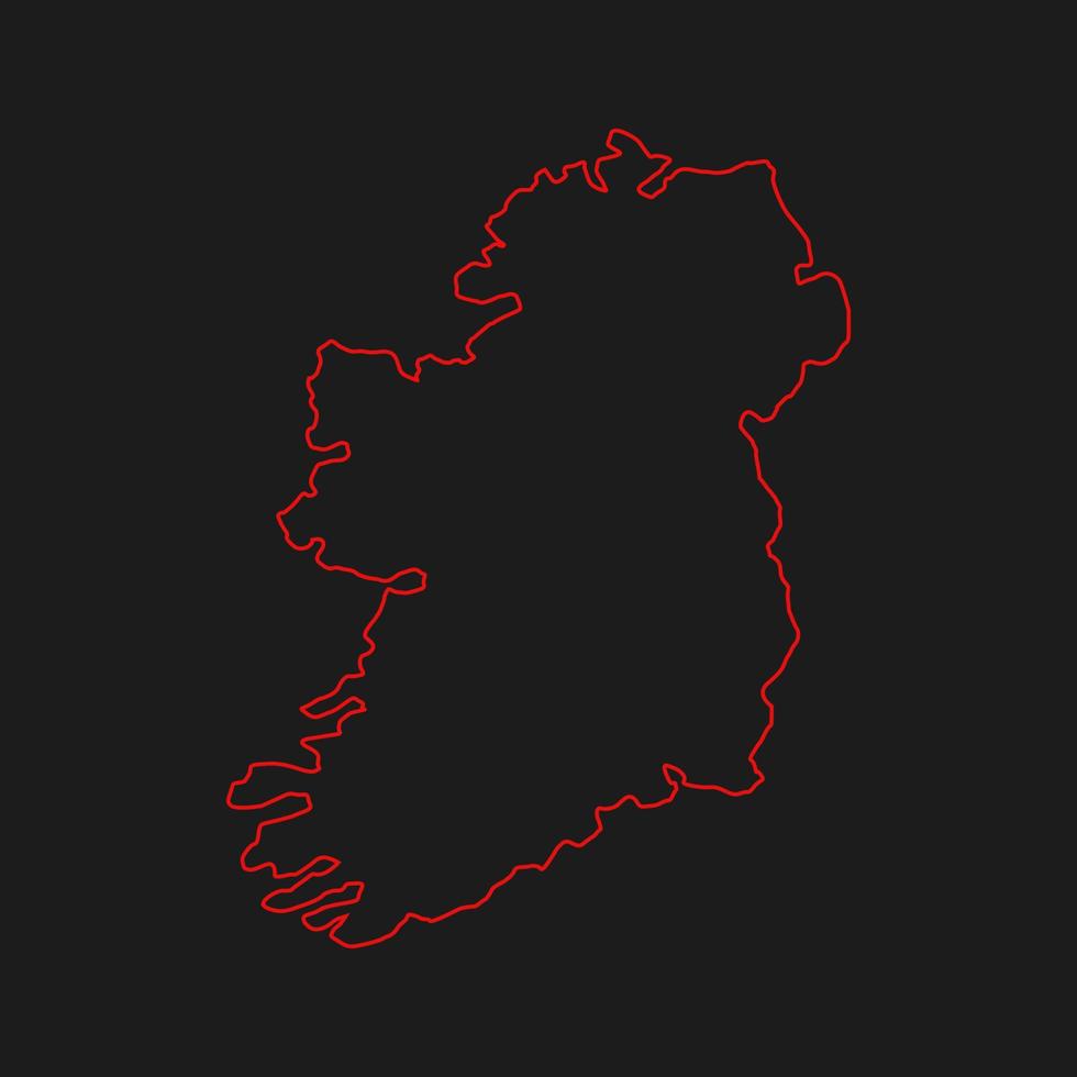 Mapa de Irlanda sobre fondo blanco. vector