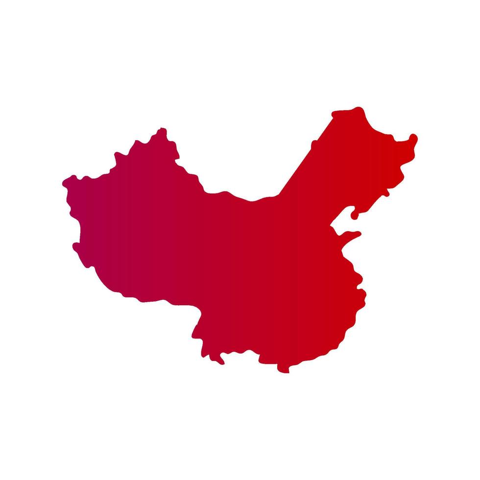 China map on white background vector