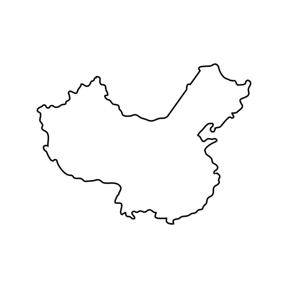 China map on white background vector