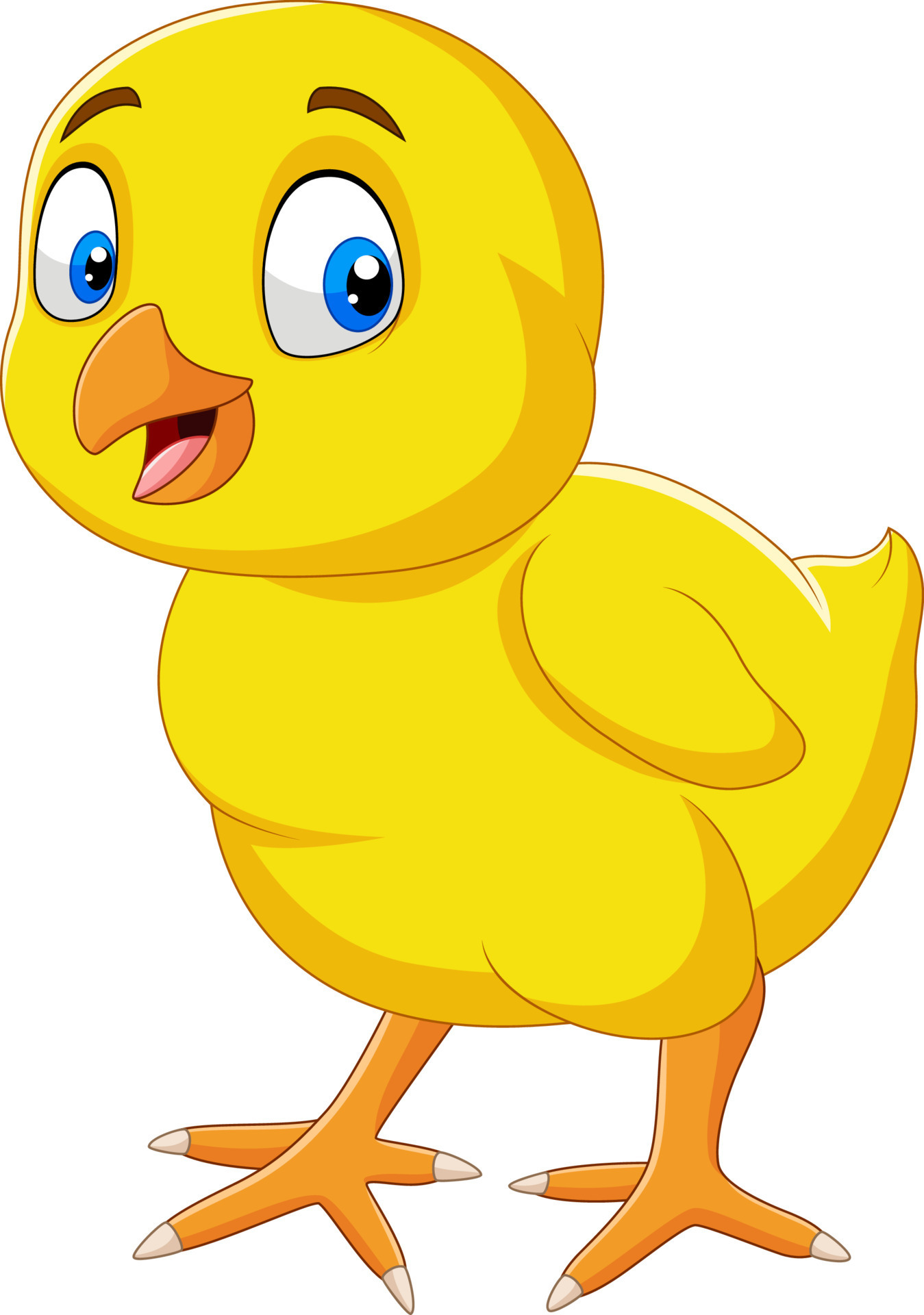 Cartoon funny little chick isolated on white background 8387560 Vector