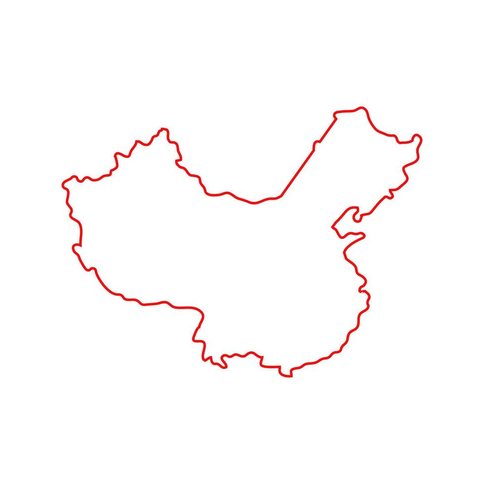 China map on white background vector