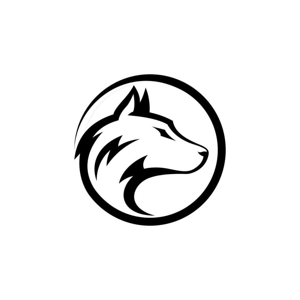 Wolf head abstract vector logo design template.