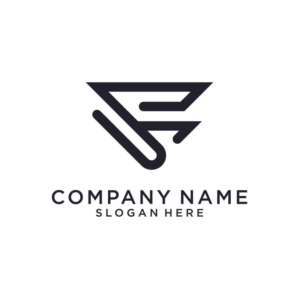 Initial letter F logo design template vector. vector