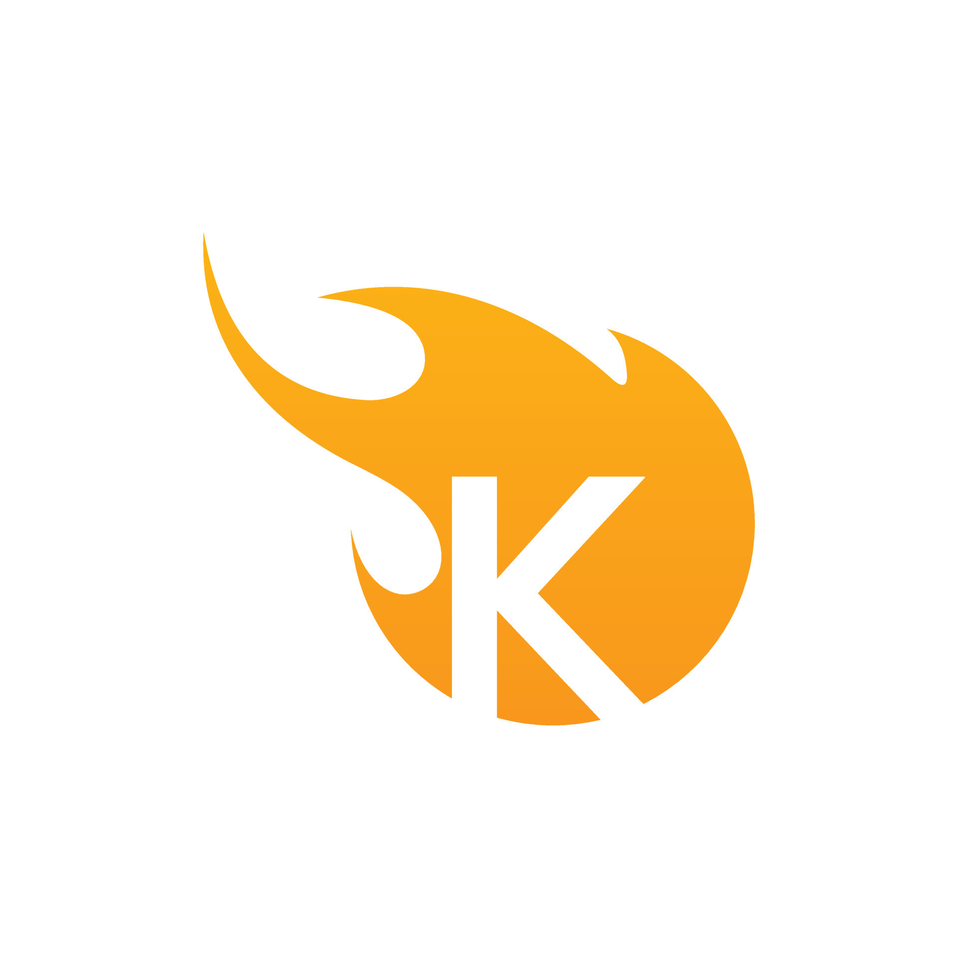 letter k logo in fire