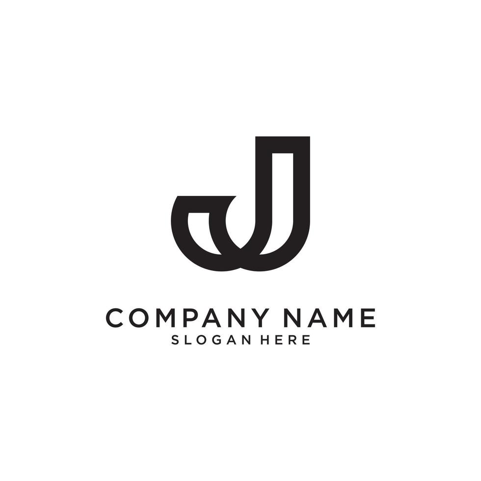 J or JJ initial letter logo design concept. vector