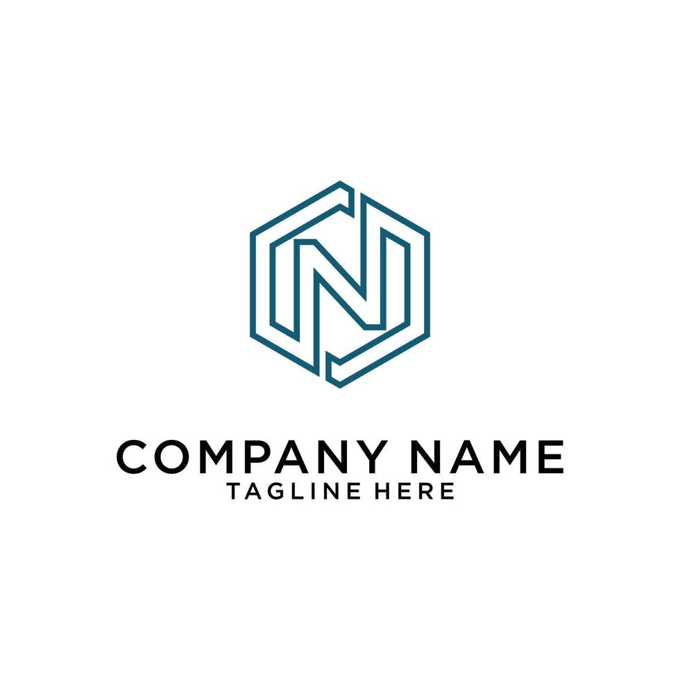 Initial letter N logo design vector concept.