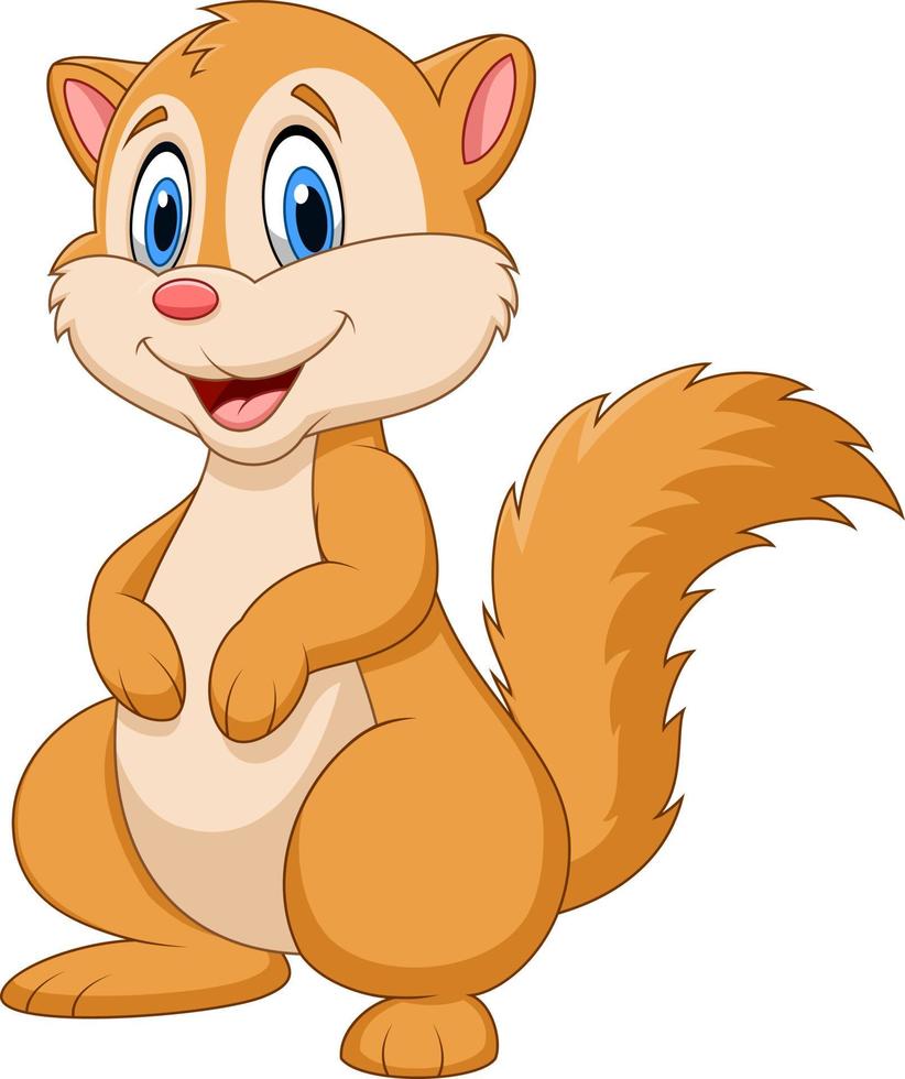 Cartoon happy squirrel vector